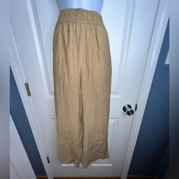 NWT Madewell Large Crinkle Crepe Pull On Viscose Straight Crop Trouser Pant L - Picture 1 of 15